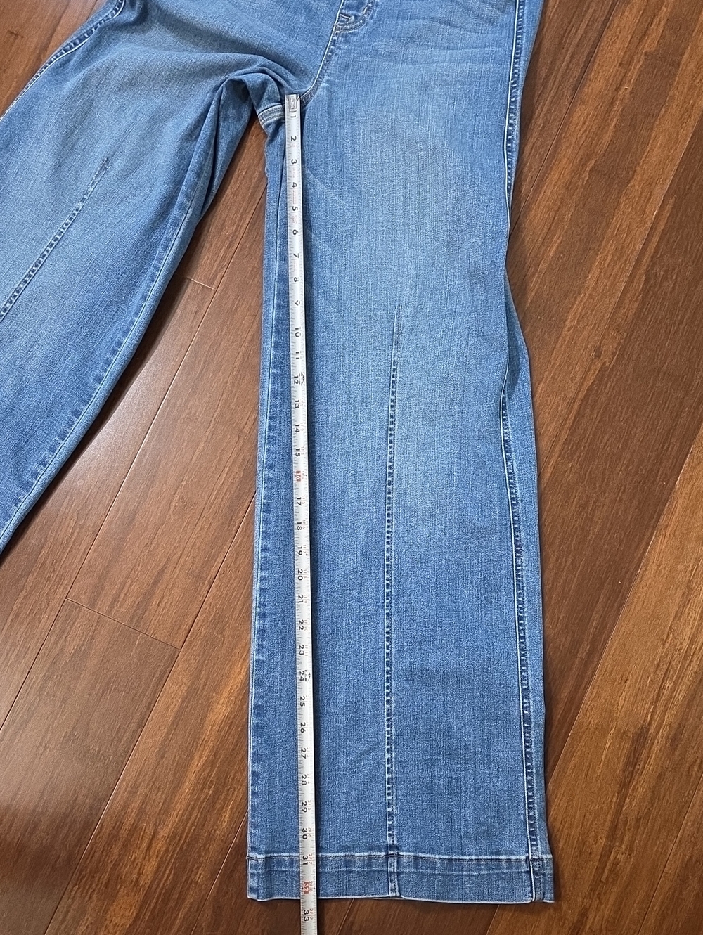 SPANX SEAMED FRONT WIDE LEG DENIM JEANS VINTAGE INDIGO MEDIUM 6 / 8 - Picture 10 of 14